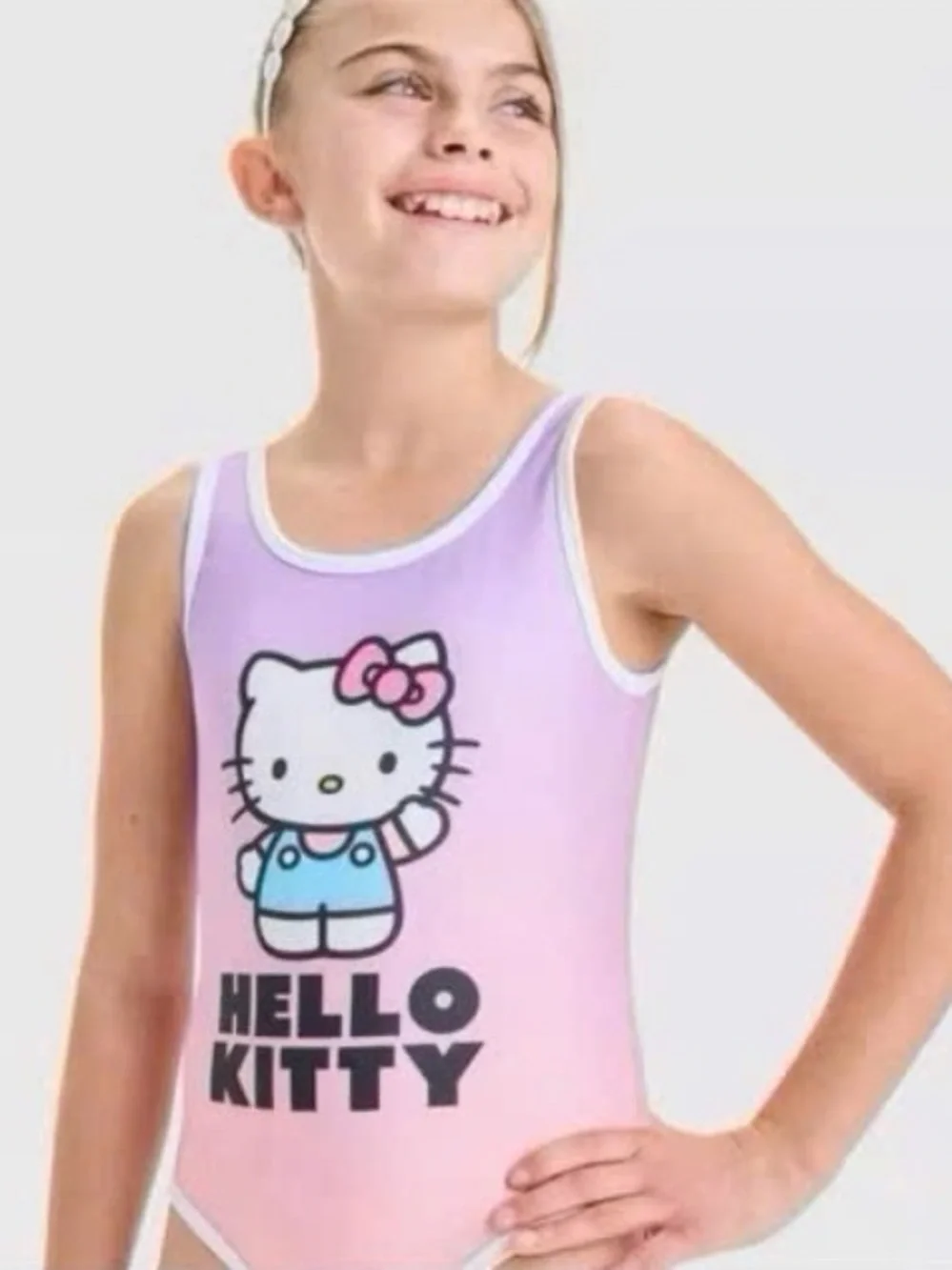 Hello Kitty Pink to Lavender Ombre Girls' One-Piece